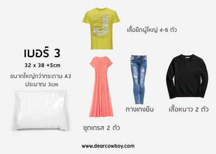 ซองไปรษณีย์พลาสติก 32x38+5cm (ยกลัง 900 ซอง) เบอร์ 3 | GRADE A