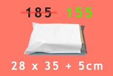 ซองไปรษณีย์พลาสติก 100ซอง (28x35+5cm) เบอร์ 2 ผิวด้าน | เกรดลดราคา