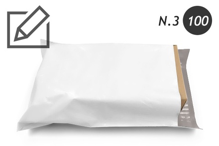 ซองไปรษณีย์พลาสติก 100ซอง (32x38+5cm) เบอร์ 3 ผิวด้าน | เกรด B