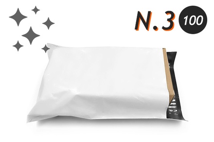 ซองไปรษณีย์พลาสติก 100ซอง (32x38+5cm) เบอร์ 3 ผิวมัน | GRADE A