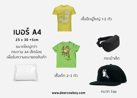 ซองไปรษณีย์พลาสติก 25x30+5cm (ยกลัง 1,500 ซอง) เบอร์ A4 | GRADE A