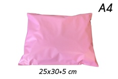 ซองไปรษณีย์พลาสติก สีชมพู 100 ซอง (25x30+5cm) เบอร์ A4 | Pink