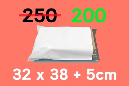 ซองไปรษณีย์พลาสติก 100ซอง (32x38+5cm) เบอร์ 3 ผิวด้าน | เกรดลดราคา